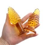 Orange Textured Glass Butt Plug In Pakistan - Image 2