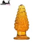 Orange Textured Glass Butt Plug In Pakistan