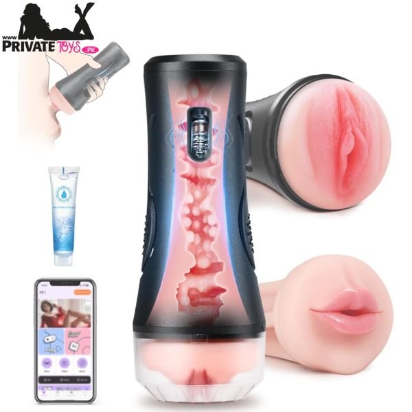 Vibrating Male Masturbator with Dual Textured Sleeves In Pakistan